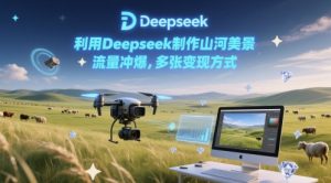 运用Deepseek制做江河美丽风景，总流量冲爆，好几张变现模式-创业资源网