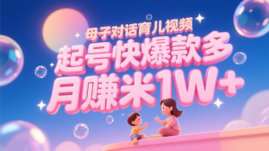 AI生成母子对话育儿类视频,起号快爆款多,小白宝妈轻松学,多渠道变现,月赚米1W+-创业资源网