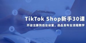 TikTok Shop初学者30课,开实体店注册到后台操作,选款公布全过程课堂教学-创业资源网