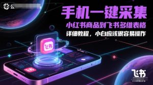 手机上一键采集小红书的产品到飞书多维度报表,详尽实例教程,新手一定很容易操作-创业资源网