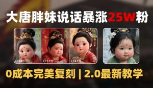 AI大唐盛世胖贵妃讲话2.0,40条短视频疯涨40w粉,附独家代理转现攻略大全-创业资源网