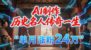 暴力起号!用AI制作历史名人传奇一生,单月涨粉24W,涨粉+变现赛道黑马来了-创业资源网