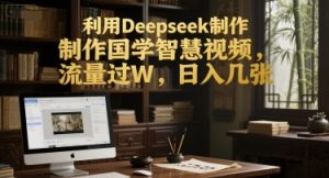 用 Deepseek 制作国学智慧类视频，流量轻松过W，每日收入可观-创业资源网