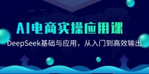 AI电子商务实际操作运用课：DeepSeek基础与应用，从入门到高效率导出-创业资源网
