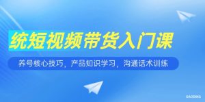 短视频带货入门课,养号核心技巧,产品知识学习,沟通话术训练-创业资源网