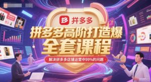 拼多多高阶打造爆款全套课程，解决拼多多店铺运营中99%的问题-创业资源网