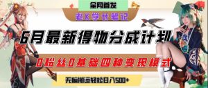 6月份最新得物创作者分成计划2.0玩法,0粉丝0基础四种模式变现,从隐蔽渠道无脑搬运,日入2张-创业资源网