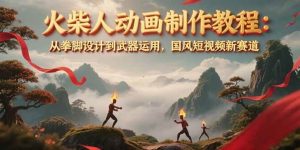 火柴人动画制作教程:从拳脚设计到武器运用,国风短视频新赛道-创业资源网