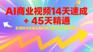 AI商业视频14天速成+45天精通实用技术实操，从制作技巧到AIGC视效专家-创业资源网