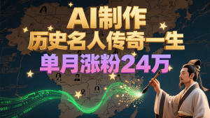 暴力起号！用AI制作历史名人传奇一生，单月涨粉24万，涨粉+变现赛道黑马来了-创业资源网