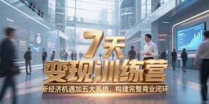 7天咨询师变现训练营，新经济机遇加五大系统，构建完整商业闭环-创业资源网