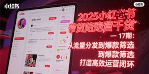 2025小红书带货陪跑营干货-17期:从流量分发到爆款筛选 打造高效运营闭环-创业资源网
