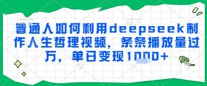 普通人如何利用deepseek制作人生哲理视频，条条播放量过W，单日变现多张-创业资源网