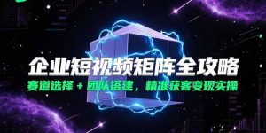 企业短视频矩阵全攻略,赛道选择+团队搭建,精准获客变现实操-创业资源网