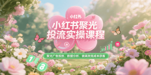 小红书聚光投流实操课程，聚光广告投放、数据分析、做高效低成本获客-创业资源网
