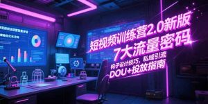 短视频训练营2.0新版,7大流量密码/钩子设计技巧/私域引流/DOU+投放指南-创业资源网
