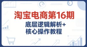淘宝电商第16期，底层逻辑解析+核心操作教程，运营、推广提升能力的必学课程+配套资料-创业资源网