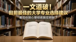 付费文章：一文道破！目前最佳的大学专业选择建议，看完你就心里彻底踏实明朗了-创业资源网