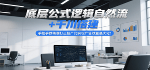 底层公式逻辑自然流+千川搭建，手把手教精准打正投产比实现广告效益最大化！-创业资源网