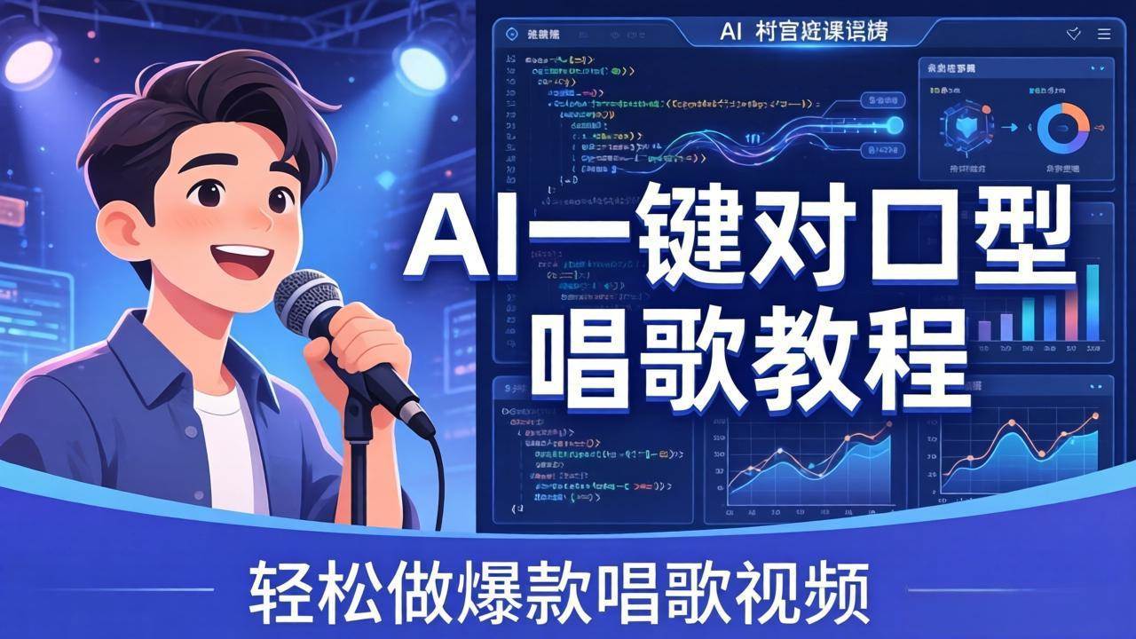 （18118期） AI一键对口型唱歌教程：零基础也能学，素材准备+模型训练+音色转换，轻松做爆款唱歌视频-创业资源网