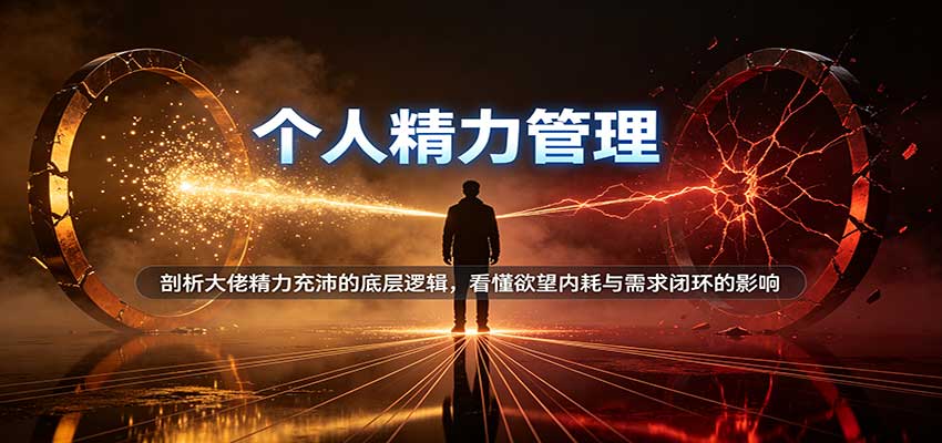 个人精力管理:剖析大佬精力充沛的底层逻辑,看懂欲望内耗与需求闭环的影响-创业资源网