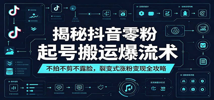 揭秘抖音零粉起号搬运爆流术:不拍不剪不露脸,裂变式涨粉变现全攻略-创业资源网
