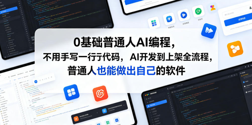 0基础普通人AI编程，不用手写一行代码，AI开发到上架全流程，普通人也能做出自己的软件-创业资源网