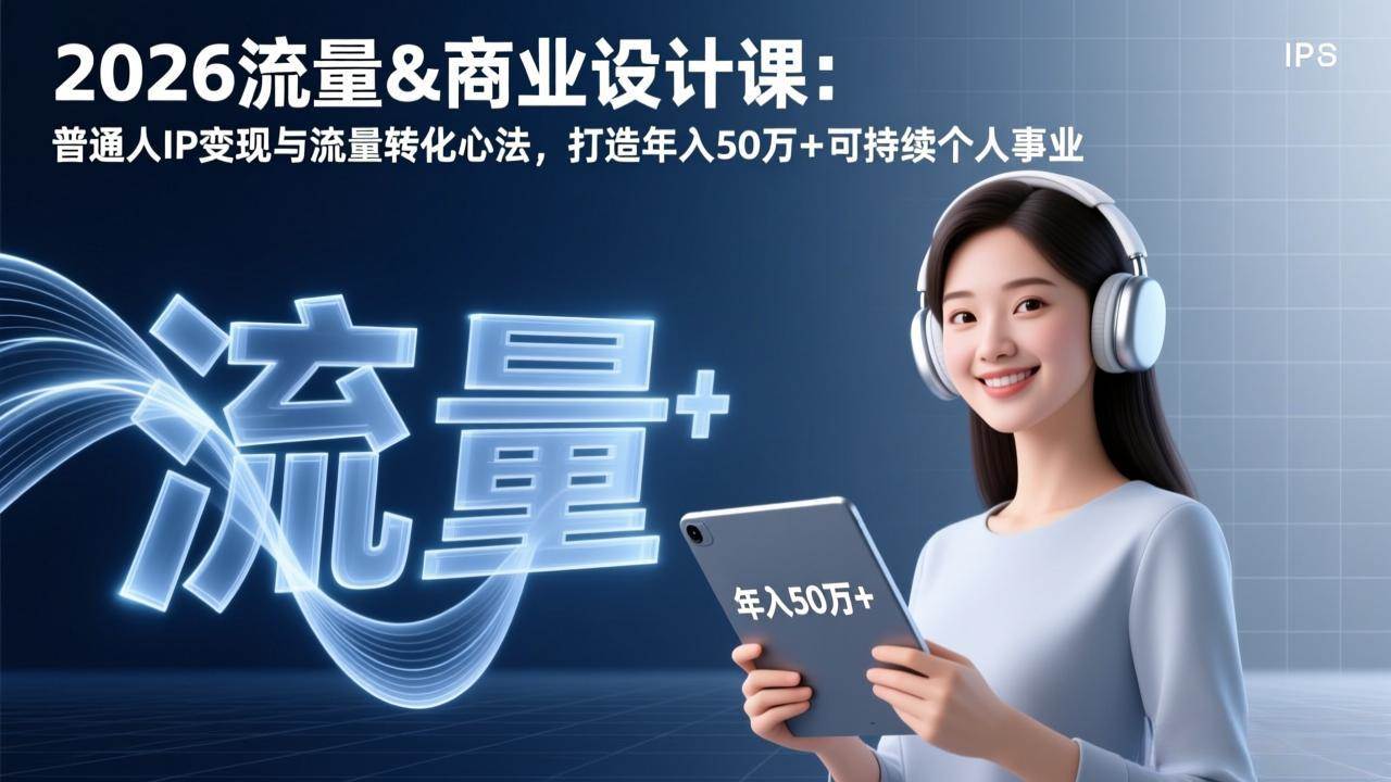 （17246期）2026流量&商业设计课：普通人IP变现与流量转化心法，打造年入50万+可持续个人事业-创业资源网