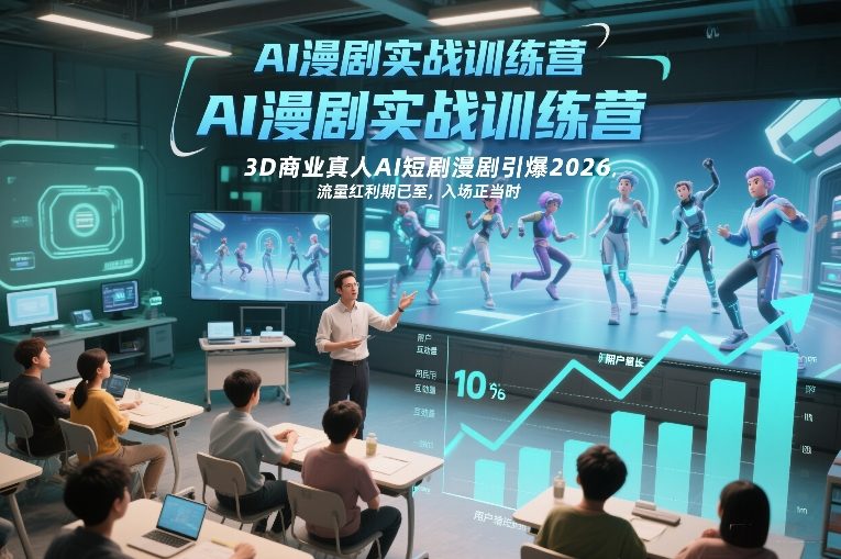 AI漫剧实战训练营,3D商业真人AI短剧漫剧引爆2026,流量红利期已至,入场正当时 AI漫剧实战训练营,3D商业真人AI短剧漫剧引爆2026,流量红利期已至,入场正当时