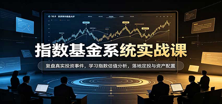 指数基金系统实战课:复盘真实投资事件,学习指数估值分析,落地定投与资产配置-创业资源网