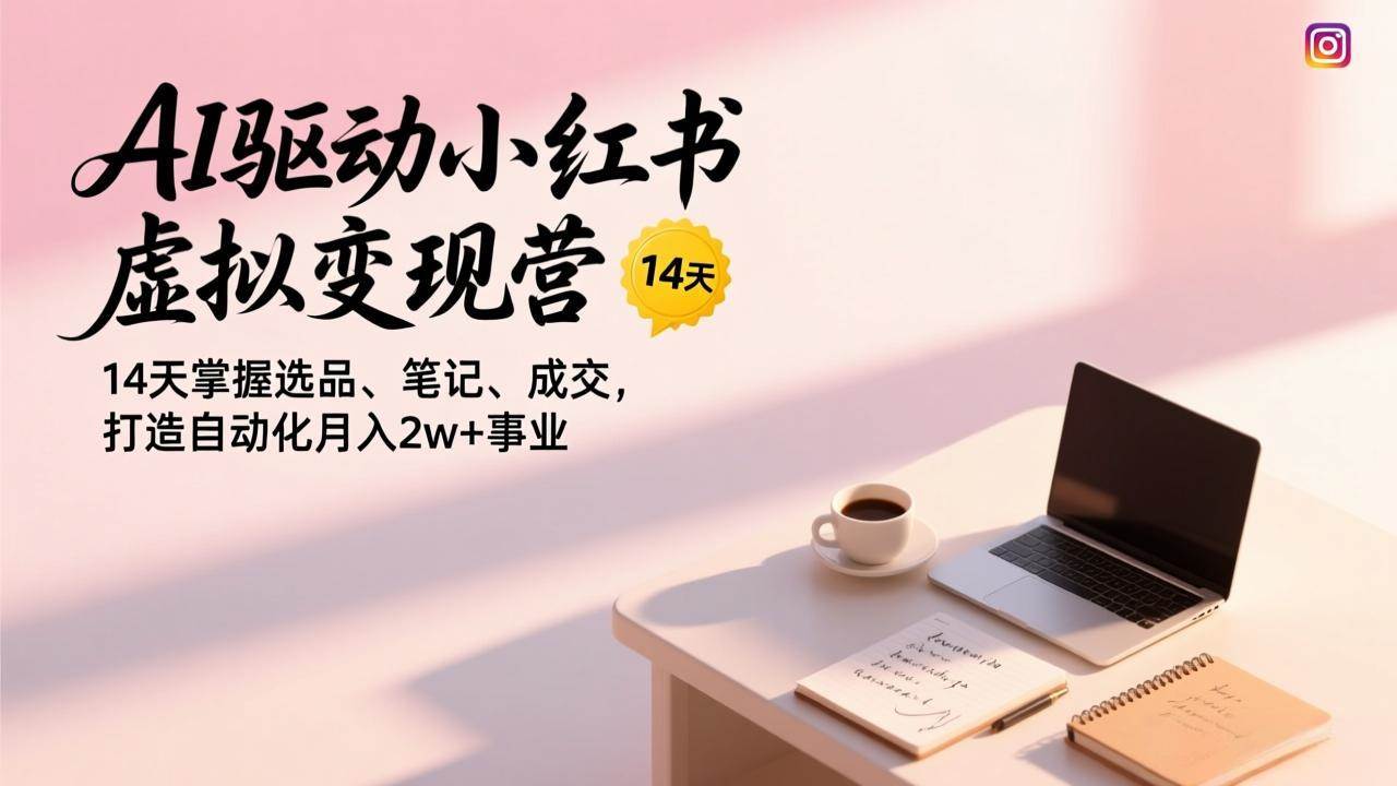 (17204期)AI驱动小红书虚拟变现营,14天掌握选品、笔记、成交,打造自动化月入2w+事业-创业资源网