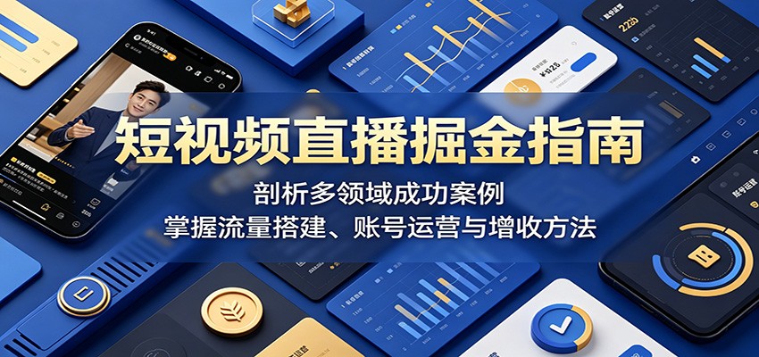短视频直播掘金指南:剖析多领域成功案例,掌握流量搭建、账号运营与增收方法-创业资源网