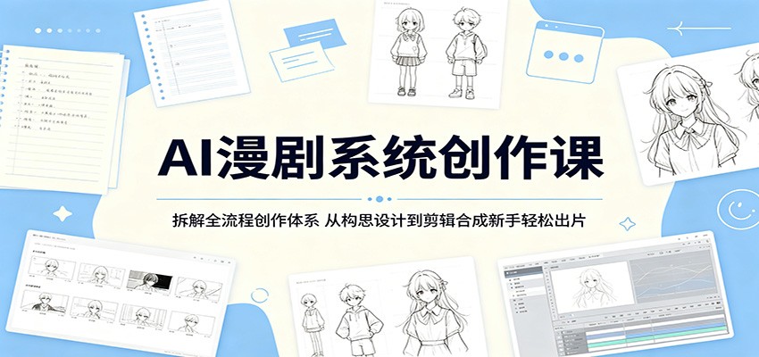 AI漫剧系统创作课：拆解全流程创作体系，从构思设计到剪辑合成新手轻松出片-创业资源网