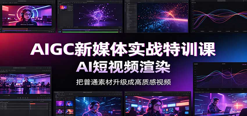 AIGC新媒体实战特训课：工具入门实操，AI短视频渲染，数字人商业视频制作-创业资源网