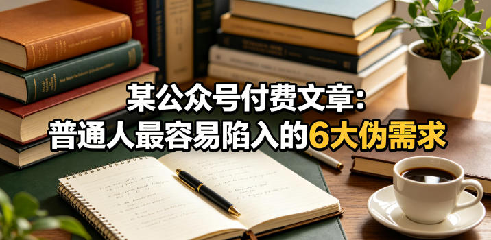某公众号付费文章：普通人最容易陷入的6大伪需求-创业资源网