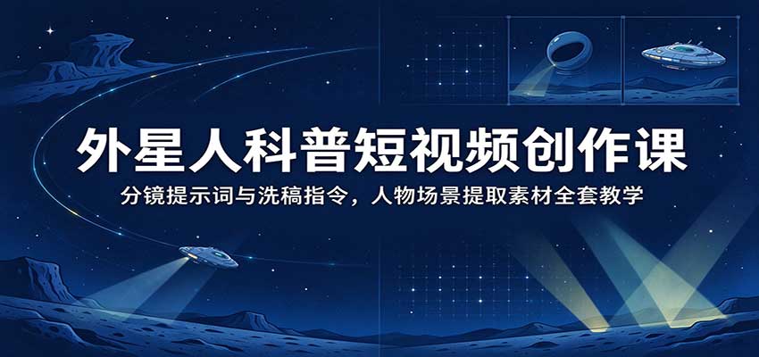外星人科普短视频创作课:分镜提示词与洗稿指令,人物场景提取素材全套教学 外星人科普短视频创作课:分镜提示词与洗稿指令,人物场景提取素材全套教学