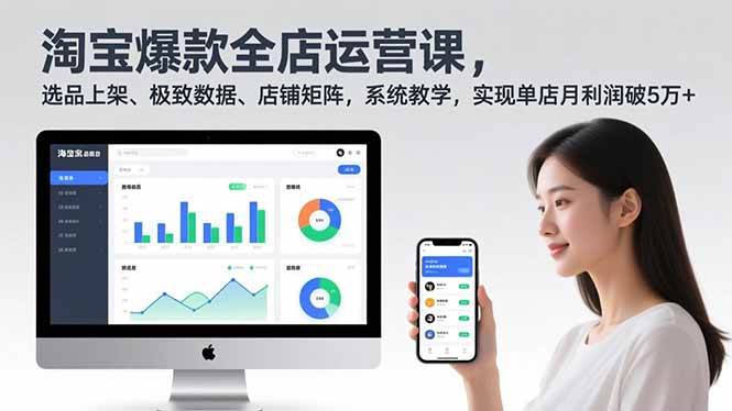 （16928期）淘宝爆款全店运营课2.0，选品上架、极致数据、店铺矩阵，系统教学，实现单店月利润破5万+-创业资源网