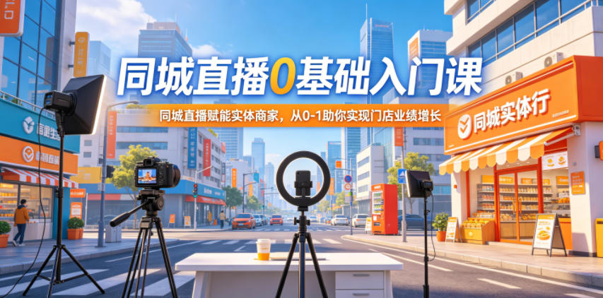 同城直播0基础入门课，同城直播赋能实体商家，从0-1助你实现门店业绩增长-创业资源网