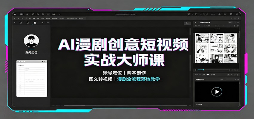 AI漫剧创意短视频实战大师课：账号定位脚本创作，图文转视频，漫剧全流程落地教学-创业资源网
