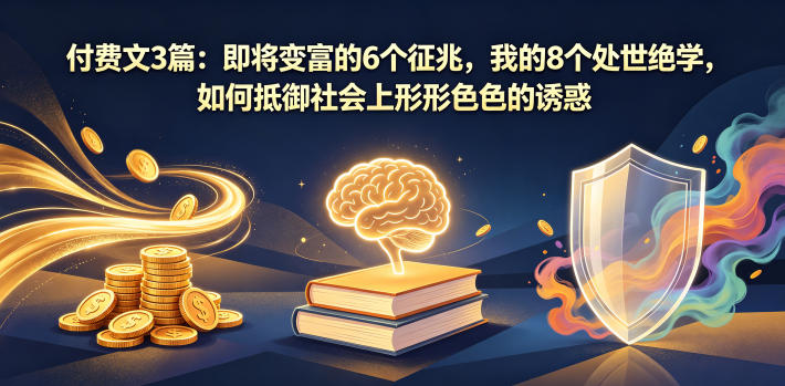 付费文3篇:即将变富的6个征兆,我的8个处世绝学,如何抵御社会上形形色色的诱惑-创业资源网