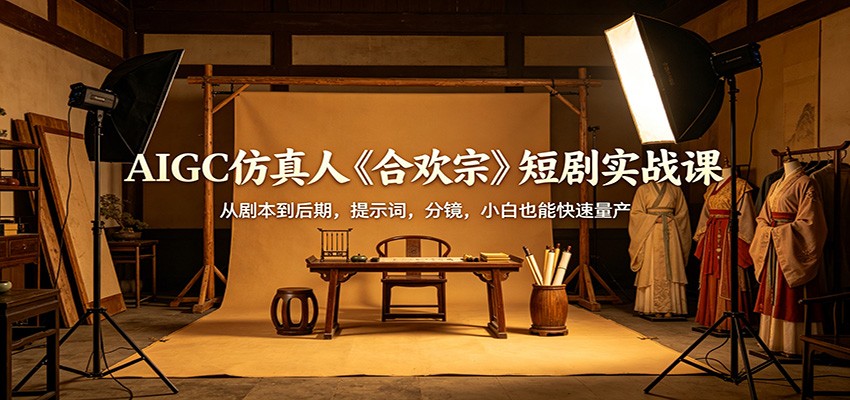 AIGC仿真人《合欢宗》短剧实战课：从剧本到后期，提示词，分镜，小白也能快速量产-创业资源网