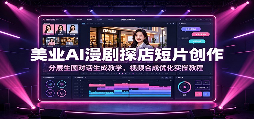 美业AI漫剧探店短片创作：分层生图对话生成教学，视频合成优化实操教程-创业资源网