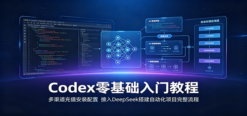 Codex零基础入门教程:多渠道充值安装配置,接入DeepSeek搭建自动化项目完整流程-创业资源网