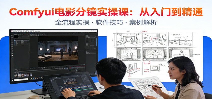 ComfyUI电影分镜实操课：分镜一致性，全流程AI视频制作，零基础也能做专业分镜-创业资源网