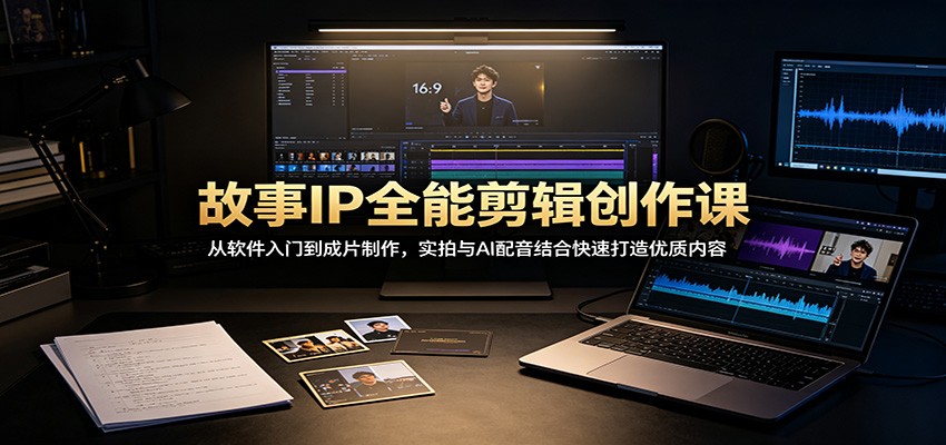 故事IP全能剪辑创作课：从软件入门到成片制作，实拍与AI配音结合快速打造优质内容-创业资源网
