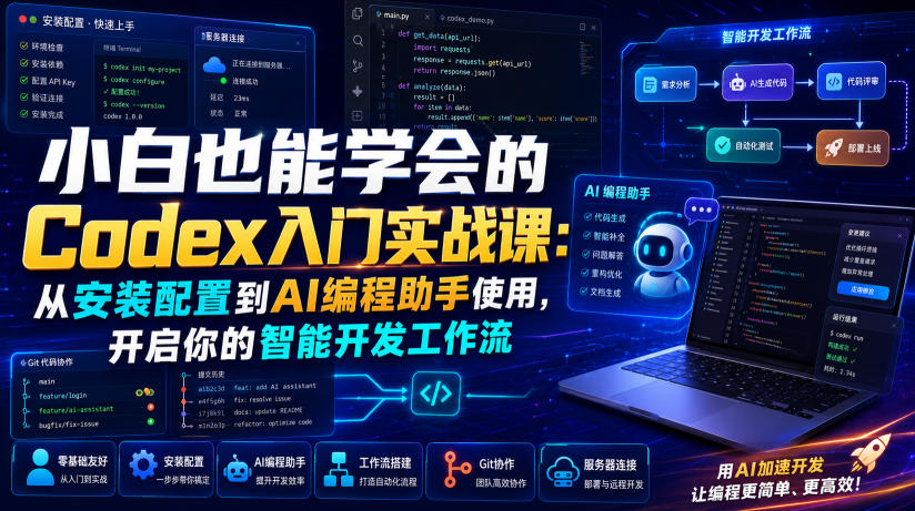 小白也能学会的Codex入门实战课：从安装配置到AI编程助手使用，开启你的智能开发工作流-创业资源网