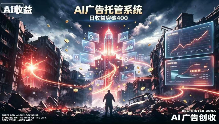 AI智能广告，全自动化运行，单日可达400+，小白新手0基础上手【揭秘】-创业资源网