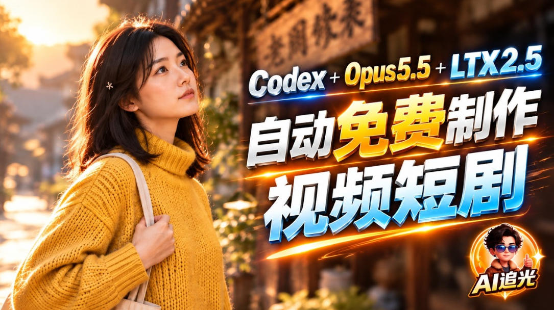 【无水印】Codex出图+免费LTX-2.5生成视频，Claude Opus 5.5全自动剪出1分钟情感短剧《停了的表》-创业资源网