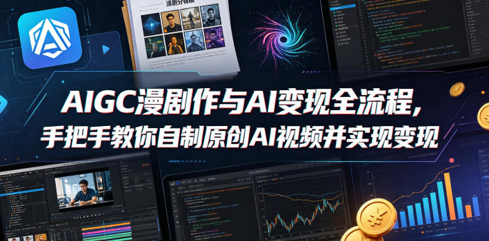 AIGC漫剧创作与AI变现全流程，手把手教你自制原创AI视频并实现变现（更新0516）-创业资源网