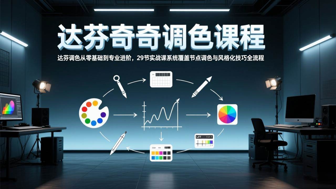 (17484期)达芬奇调色从零基础到专业进阶,29节实战课系统覆盖节点调色与风格化技巧全流程-创业资源网